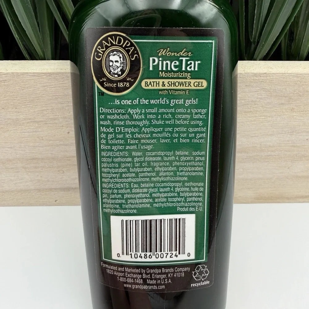 NOS Grandpas Wonder Pine Tar ORIGINAL Bath Shower Gel 8OZ OLD‎ FORMULA Vitamin E